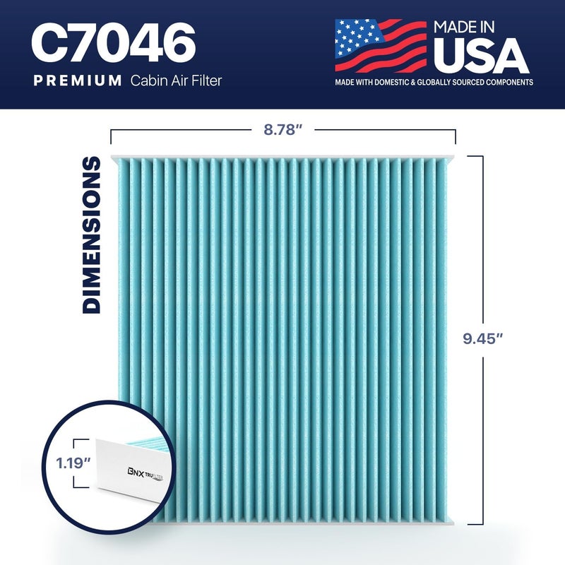 BNX TruFilter C7046 Cabin Air Filter, HEPA 99.97%, MADE IN USA, Compatible With BMW: Z4 - Image 3